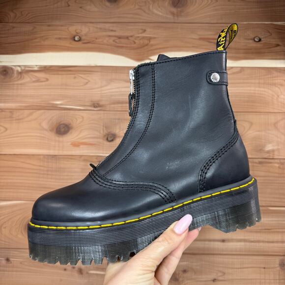 Dr. Martens Black Ankle Boots with Yellow Stitching - Picture 15 of 15